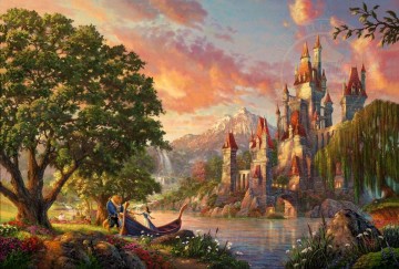 classical beauty collection fred sherry ross Painting - Beauty and the Beast II Thomas Kinkade